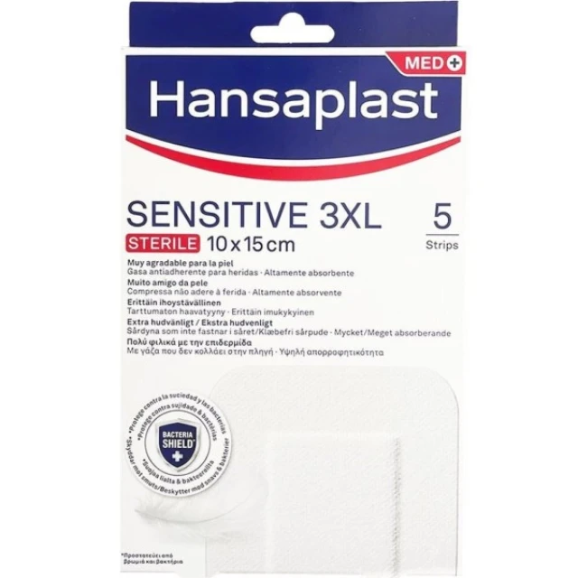 Hansaplast Sensitive 3XL Επίθεμα 10x15cm, 5τμχ