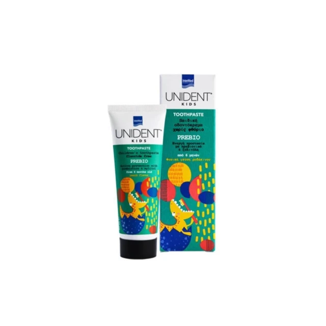 Intermed Unident Kids Toothpaste Prebio Βρεφική Οδοντόκρεμα Χωρίς Φθόριο από 6 Μηνών με Πρεβιοτικά & Γεύση Ροδάκινο 50ml
