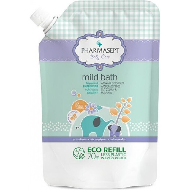 Pharmasept Baby Care Mild Bath Refill Φυσικό Βρεφικό Αφρόλουτρο - Ανταλλακτικό 900ml