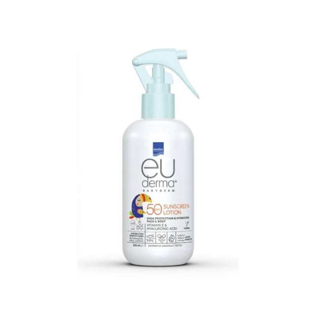 Intermed Euderma Baby Lotion Λεπτόρρευστο Βρεφικό Αντηλιακό Γαλάκτωμα Spray για Πρόσωπο & Σώμα SPF50 200ml