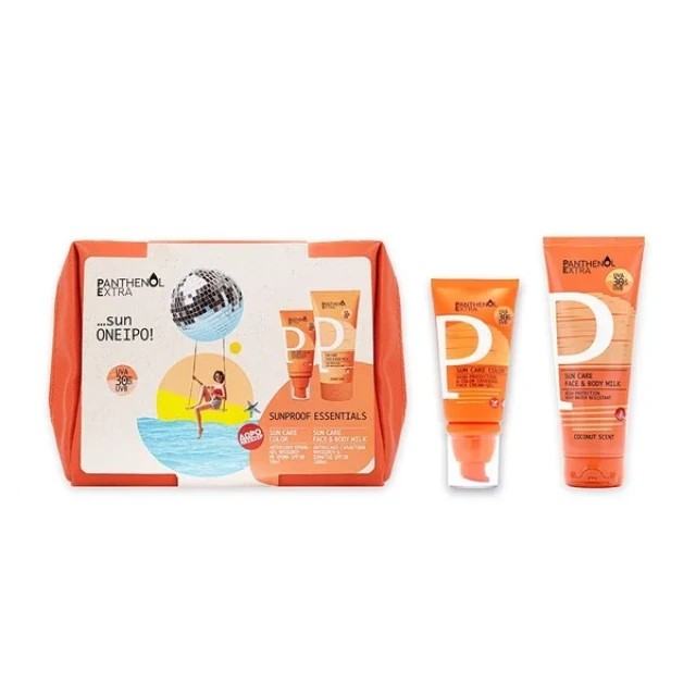 Panthenol Extra Promo Sun Care Color SPF 30 Αντηλιακή Προσώπου με Χρώμα, 50ml, Sun Care Face & Body Milk SPF 30 Αντηλιακό Γαλάκτωμα για Πρόσωπο & Σώμα, 100ml & Δώρο Νεσεσέρ, 1σετ