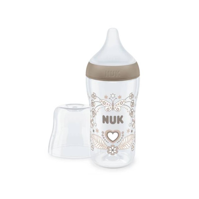 Nuk Perfect Match Μπιμπερό Πλαστικό 3m+ με Δείκτη Ελέγχου Θερμοκρασίας Καρδιά, 260ml