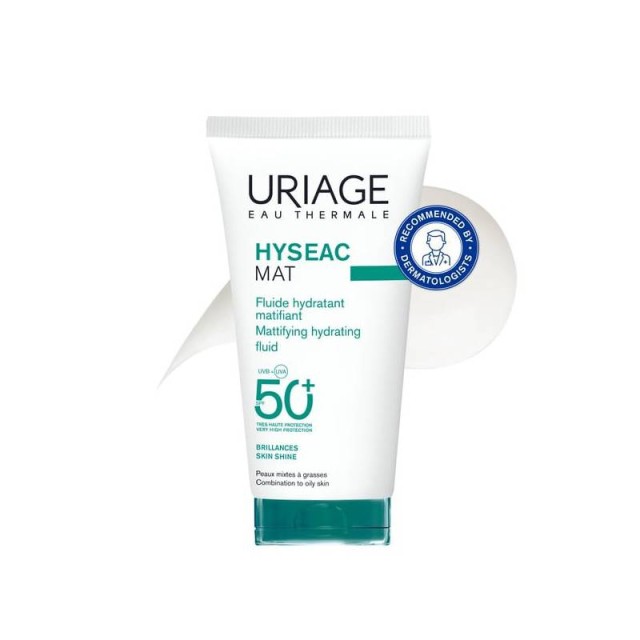 Uriage Hyseac Mattifying Fluid SPF50+ Λεπτόρρευστη Αντιηλιακή Κρέμα με Ματ Αποτέλεσμα για Λιπαρή προς Μικτή Επιδερμίδα, 50ml