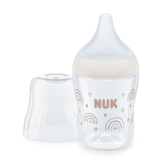 Nuk Perfect Match Γυάλινο Μπιμπερό 120ml με Θηλή Σιλικόνης και Έλεγχο Θερμοκρασίας 0+ μηνών