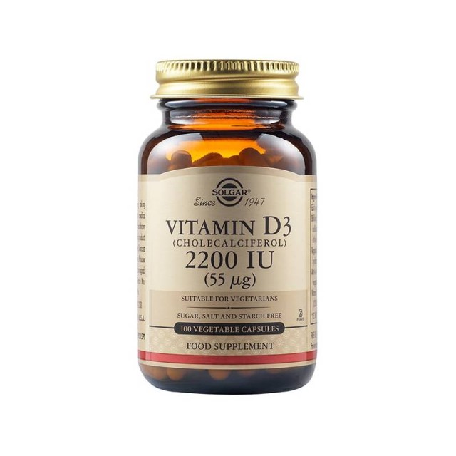 Solgar Vitamin D3 2200IU (55μg), 100vcaps