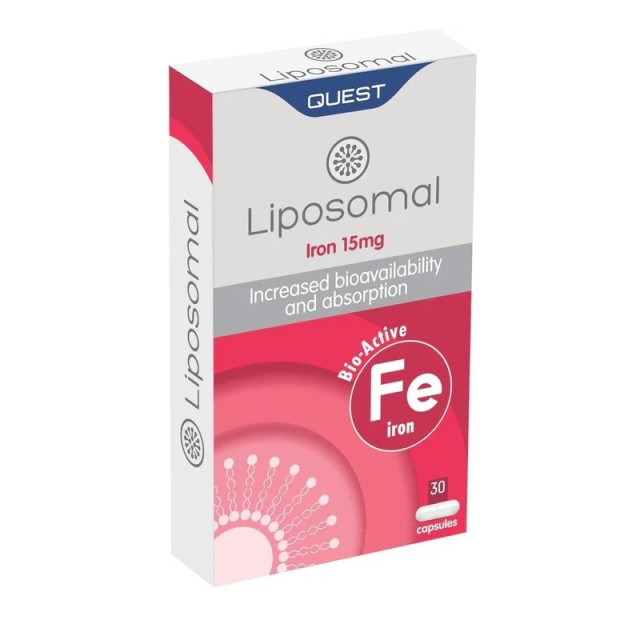Quest Liposomal Iron Συμπλήρωμα Διατροφής με Λιποσωμικό Σίδηρο 15mg, 30caps