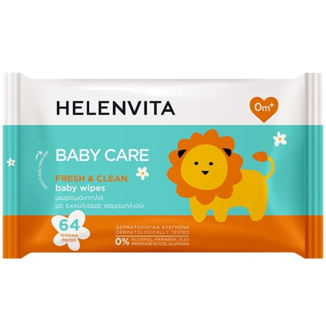 Helenvita Baby Μωρομάντηλα με χαμομήλι 64τμχ