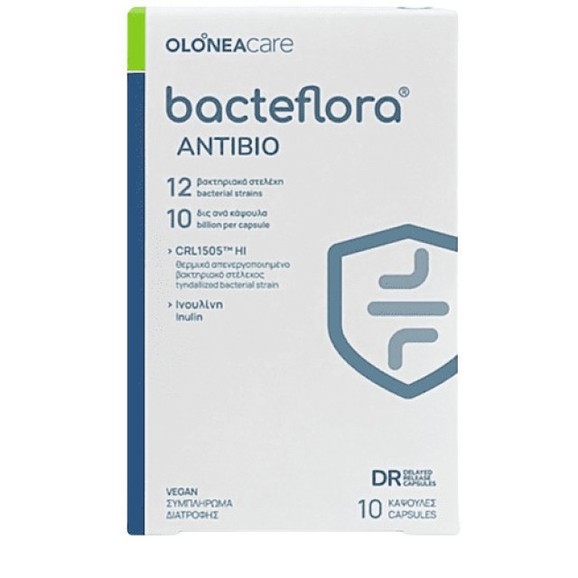 Olonea Bacteflora Antibio Συμπλήρωμα Διατροφής για την Προστασία του Εντερικού Μικροβιώματος 10 κάψουλες