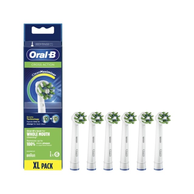 Oral-B CrossAction Ανταλλακτικές Κεφαλές Ηλεκτρικής Οδοντόβουρτσας, 6 τμχ