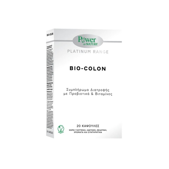 Power Of Nature Platinum Range Bio-Colon Προβιοτικά 20 κάψουλες
