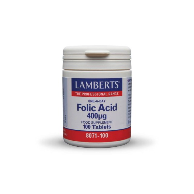 Lamberts Folic Acid 400µg Φυλλικό Οξύ 100 Ταμπλέτες
