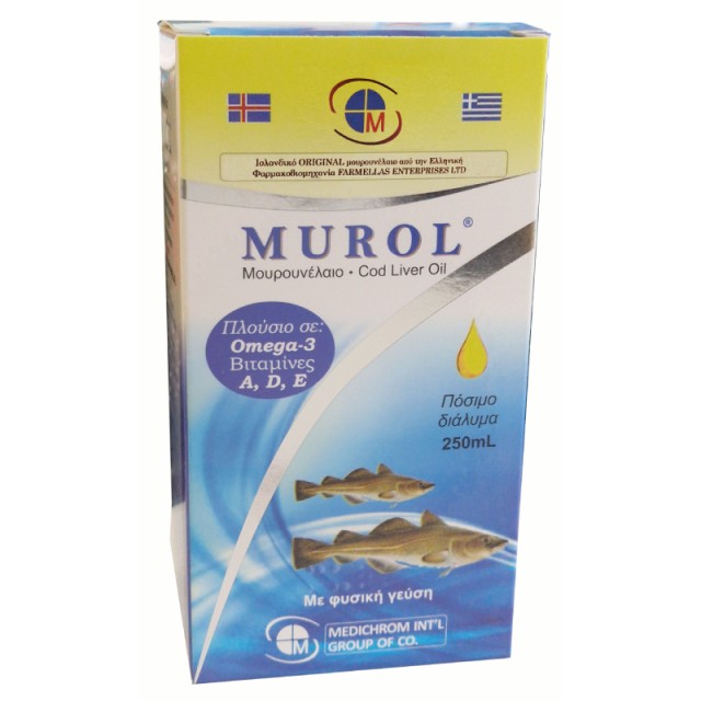 Medichrom Murol Μουρουνέλαιο Γεύση Φυσική 250 ml