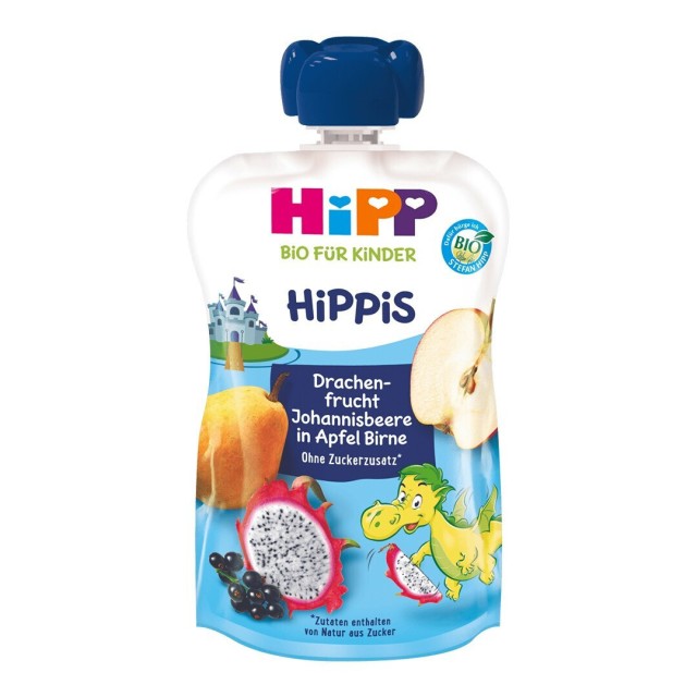 Hipp Hippis Φρουτοπολτός Δράκος με Μήλο, Αχλάδι, Dragon Fruit & Φραγκοστάφυλο, 100gr