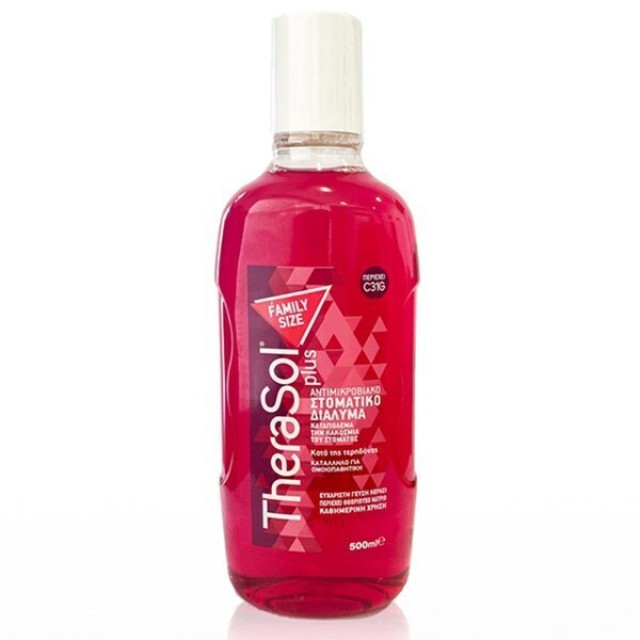 Therasol Plus Family Size Αντιμικροβιακό Στοματικό Διάλυμα με Γεύση Κεράσι 500ml