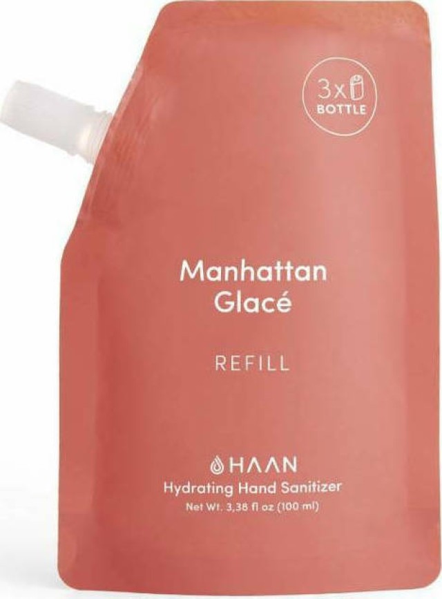 Haan Refill Ηand Sanitizer Ενυδατικό Απολυμαντικό Χεριών Manhattan Glace, Ανταλλακτικό Αντισηπτικού Χεριών 100ml