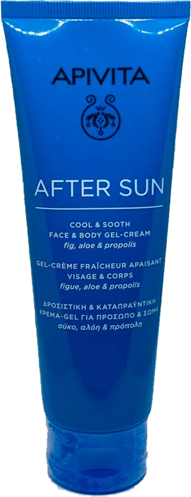 Apivita After Sun Cool & Sooth Face & Body Gel Cream Δροσιστική Κρέμα Gel για Πρόσωπο & Σώμα με Σύκο, Αλόη & Πρόπολη, 200ml