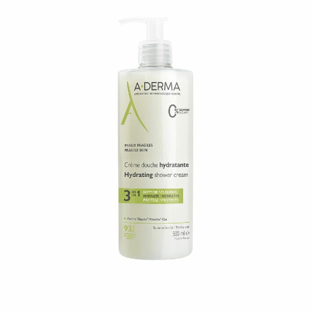 A-Derma Hydrating Shower Cream 3in1 Ενυδατικό Κρεμώδες Καθαριστικό, 500ml