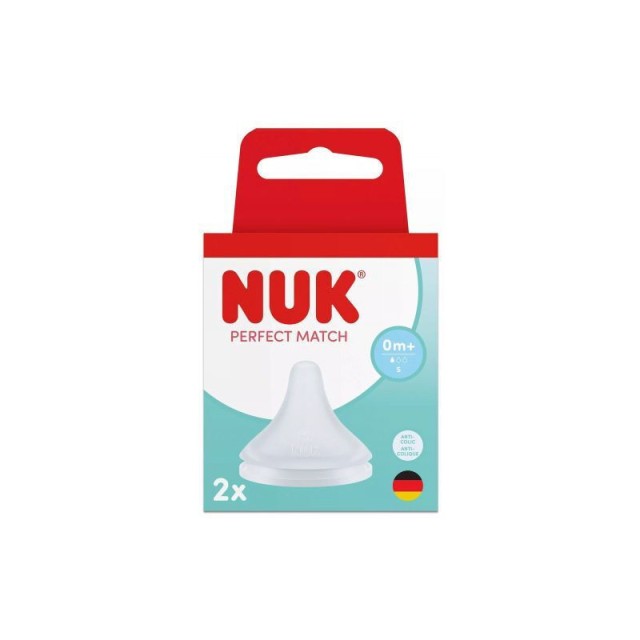 Nuk Perfect Match Θηλή Σιλικόνης Small 0m+, 2 τεμάχια