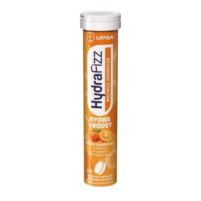 UPSA HydraFizz Hydra + Boost 16 Αναβράζοντα Δισκία Με Γεύση Πορτοκάλι