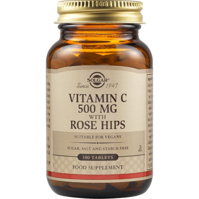 SOLGAR VIT C ROSE HIPS 500MG TABS100S