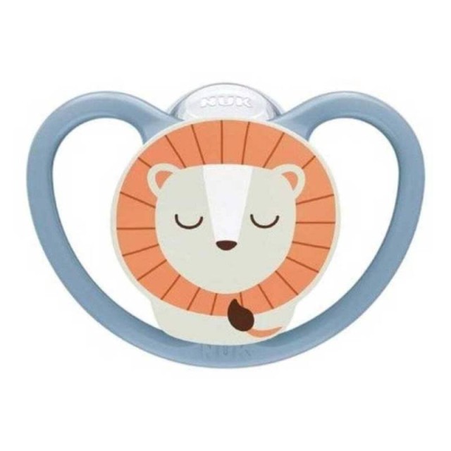 Nuk Perfect Match Air Night Πιπίλα Σιλικόνης 6-18m Μπλε Λιονταράκι 1τμχ