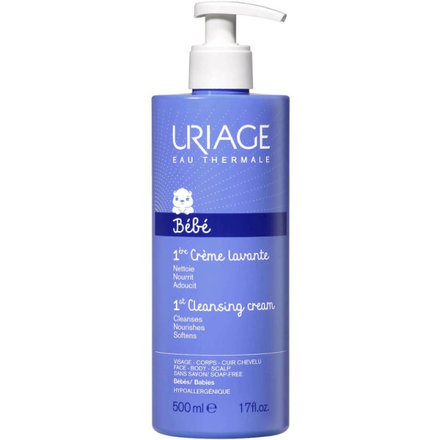 Uriage Bebe 1st Cleansing Cream Βρεφική Κρέμα Καθαρισμού Χωρίς Σαπούνι, 500ml