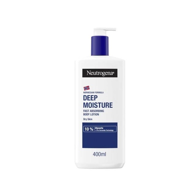Neutrogena Deep Moisture Fast Absorbing Body Lotion Γαλάκτωμα Βαθιάς Ενυδάτωσης Άμεσης Απορρόφησης 400ml