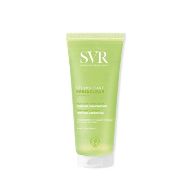 SVR Laboratoire Sebiaclear Gel Moussant Gel Καθαρισμού Προσώπου για το Λιπαρό Δέρμα με Τάση Ακμής 200ml