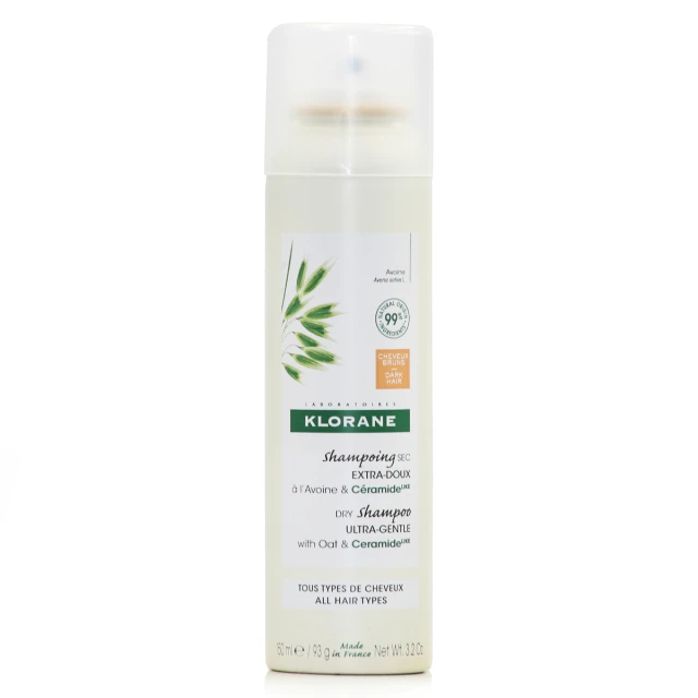 Klorane Dry Shampoo Βρώμη Ceramide Ξηρό Σαμπουάν με Χρώμα για Σκούρα Καστανά Μαλλιά 150ml