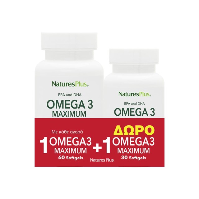 Natures Plus Promo Omega 3 Maximum, 60 & 30 Softgels