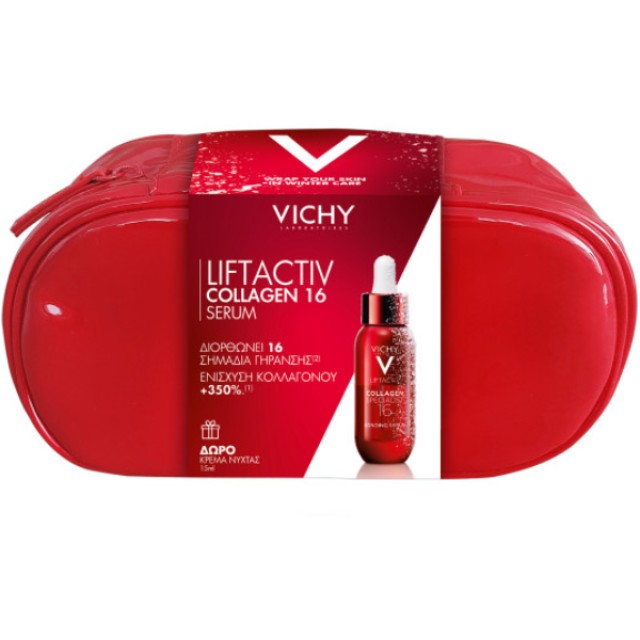 Vichy Promo Liftactiv Collagen Specialist 16 Serum Ορός, 30ml & Δώρο Liftactiv Collagen Specialist Night Κρέμα Νύχτας, 15ml & Νεσεσέρ, 1σετ