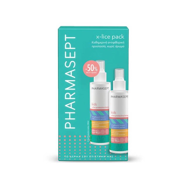Pharmasept Promo X-Lice Pack Παιδική Αντιφθειρική Λοσιόν Χωρίς Άρωμα -50% στο 2ο Προϊόν 2x100ml