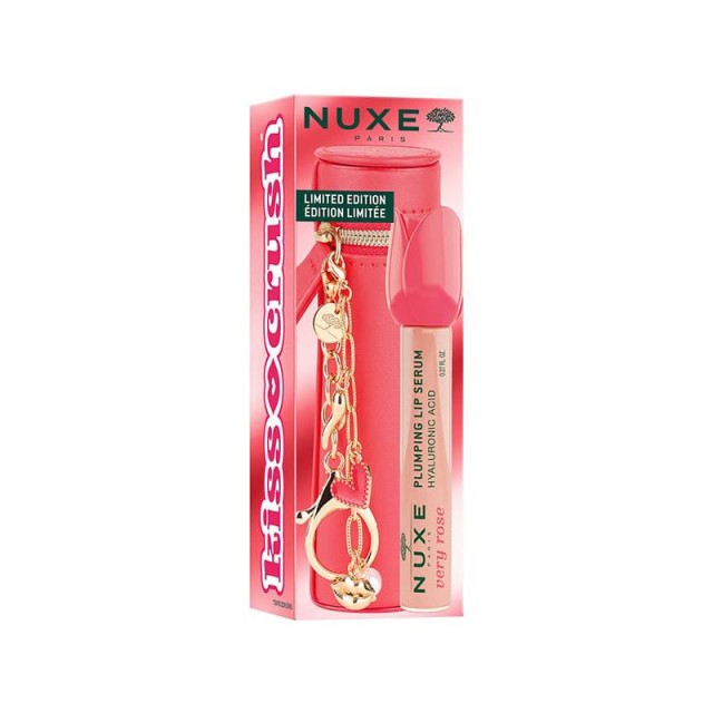 Nuxe Limited Edition Very Rose Lip Plumping Serum, 8ml & Θήκη Μπρελόκ