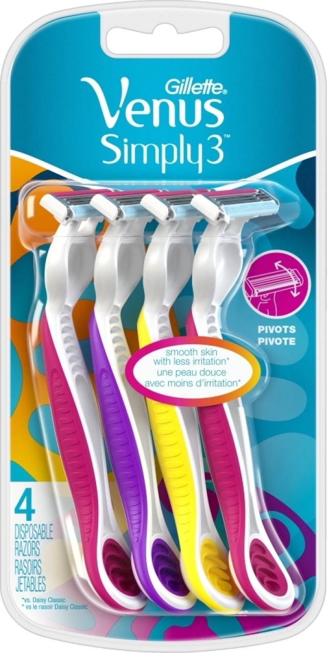 Gillette Venus 3 Multicolor Ξυραφάκια μιας Χρήσης 4τεμ.