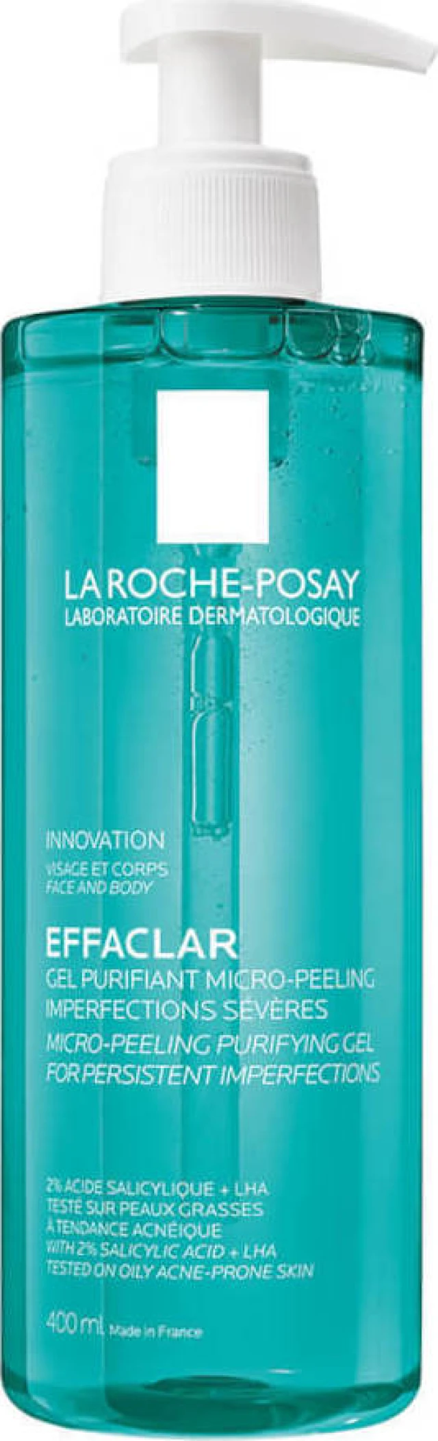 La Roche Posay Effaclar Μιcro-Peeling Purifying Gel Αφρώδες Gel Καθαρισμού Ενάντια σε Σοβαρές Ατέλειες & Έντονα Σημάδια, Κατάλληλο για Πρόσωπο & Σώμα, 400ml