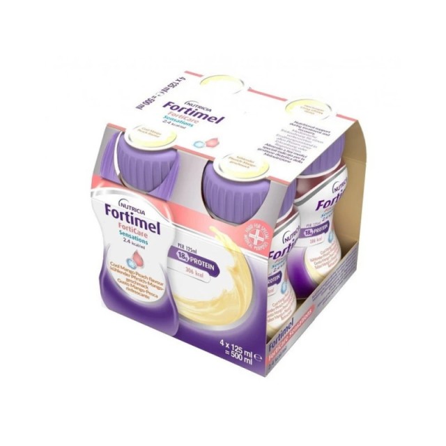 Nutricia Fortimel Forticare Sensations 2.4kcal με Γεύση Μάνγκο και Ροδάκινο 4x125ml