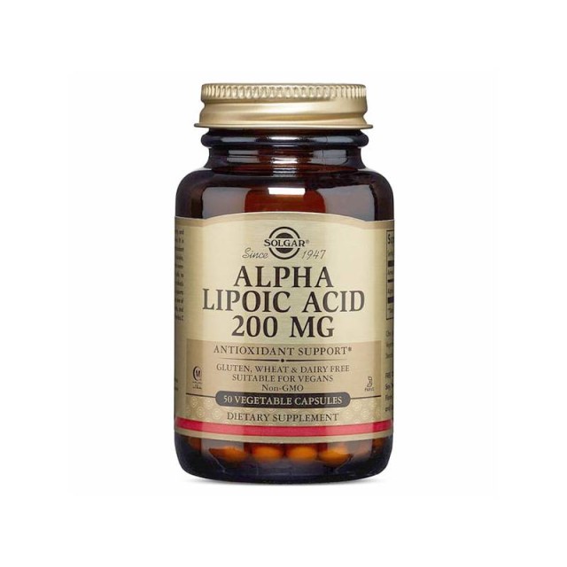 Solgar Alpha Lipoic Acid 200mg Συμπλήρωμα Διατροφής Αντιοξειδωτικών, 50 Φυτικές Κάψουλες