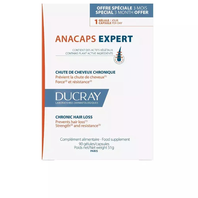 Ducray Promo Anacaps Expert Χρόνια Τριχόπτωση, (Δώρο 1 Μήνας) 90 caps