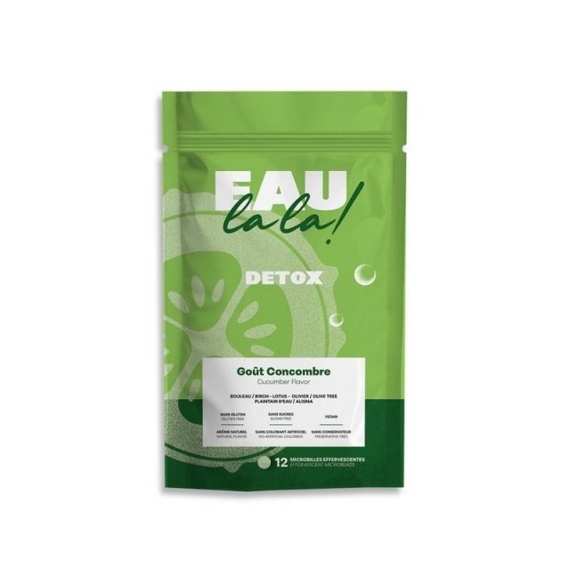 Eau Lala Detox Micro Bag of 12 Αναβράζοντα Δισκία με Γεύση Αγγούρι