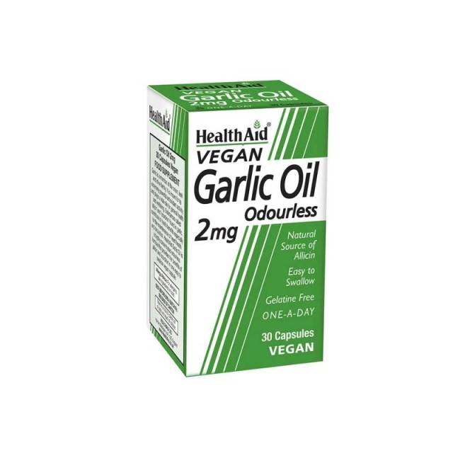 Health Aid Garlic Oil Odourless Συμπλήρωμα Διατροφής 2mg 30 κάψουλες
