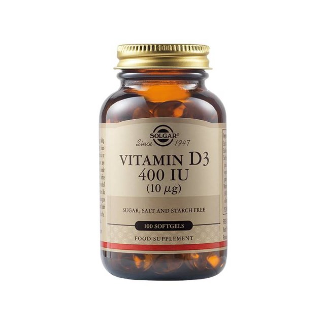 Solgar Vitamin D3 400 IU (10μg), 100softgels