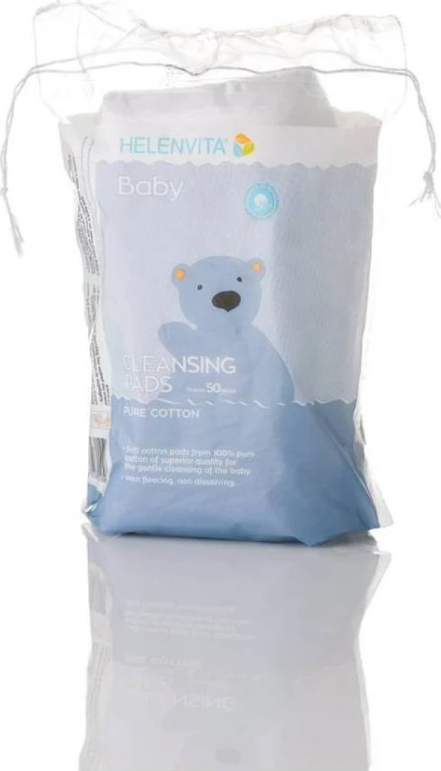Helenvita Baby Cleansing Pads Δίσκοι Καθαρισμού Από Αγνό Βαμβάκι 50τμχ