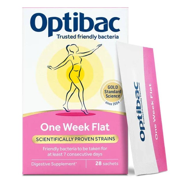 Optibac Probiotics One Week Flat Προβιοτικά για Επίπεδη Κοιλιά, 28sachets