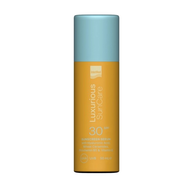 Intermed Luxurious Sun Care Sunscreen Face Serum SPF30, Αντηλιακός Ορός Προσώπου 50ml.