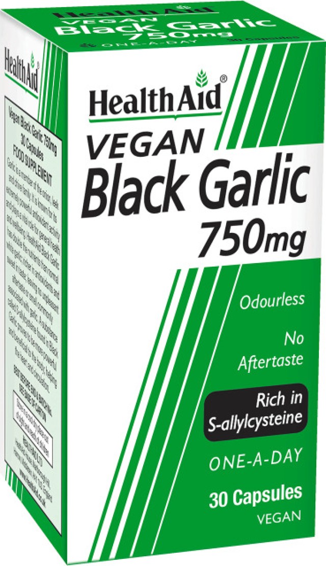 Health Aid Black Garlic 750mg, 30caps