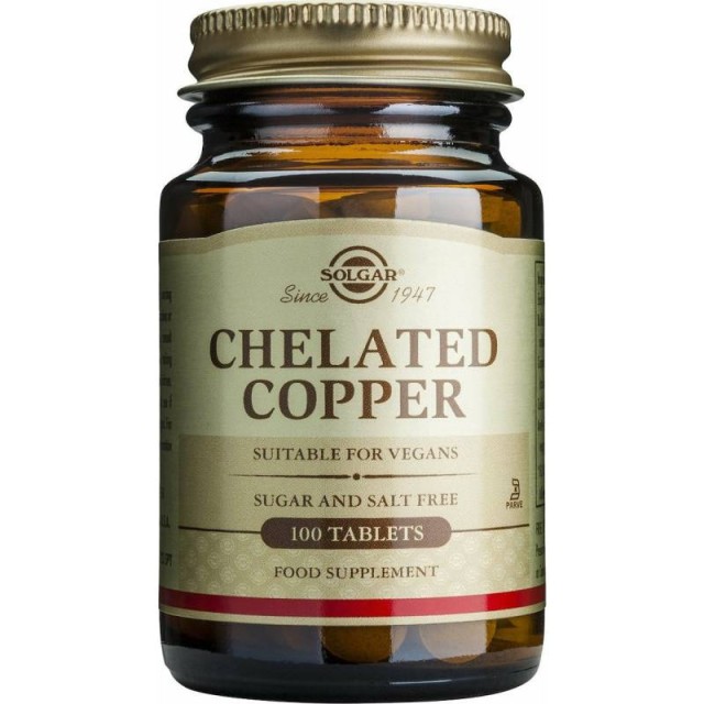 Solgar Chelated Copper 2.5mg 100 ταμπλέτες
