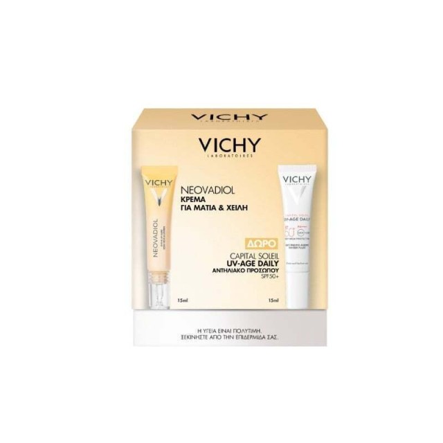 Vichy Neovadiol Κρέμα για Μάτια & Χείλη, 15ml & ΔΩΡΟ Capital Soleil UV Age Daily Αντηλιακό Προσώπου, 15ml