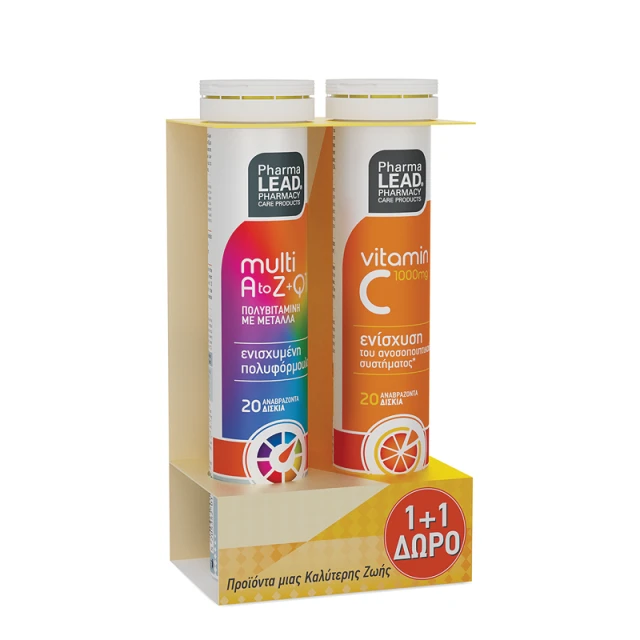 Pharmalead Multi+ A-Z & Q10 20 αναβράζοντα δισκία & Vitamin C 1000mg 20 αναβράζοντα δισκία