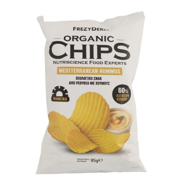 Frezyderm Organic Chips Mediterranean Hummus Βιολογικό Σνακ Από Rεβύθια Με Χούμους 85gr