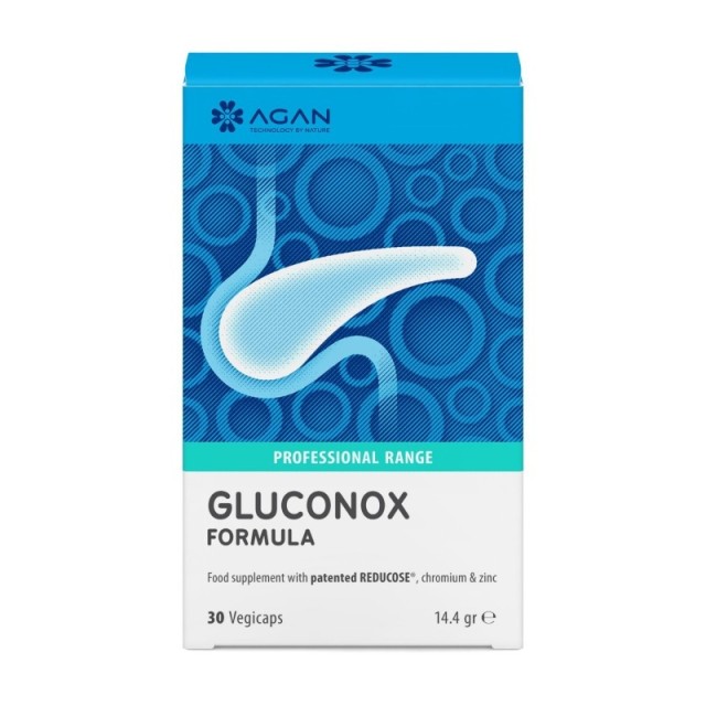 Agan Gluconox Formula για τη Διατήρηση των Επιπέδων Γλυκόζης σε Φυσιολογικά Επίπεδα 30 Φυτικές Κάψουλες